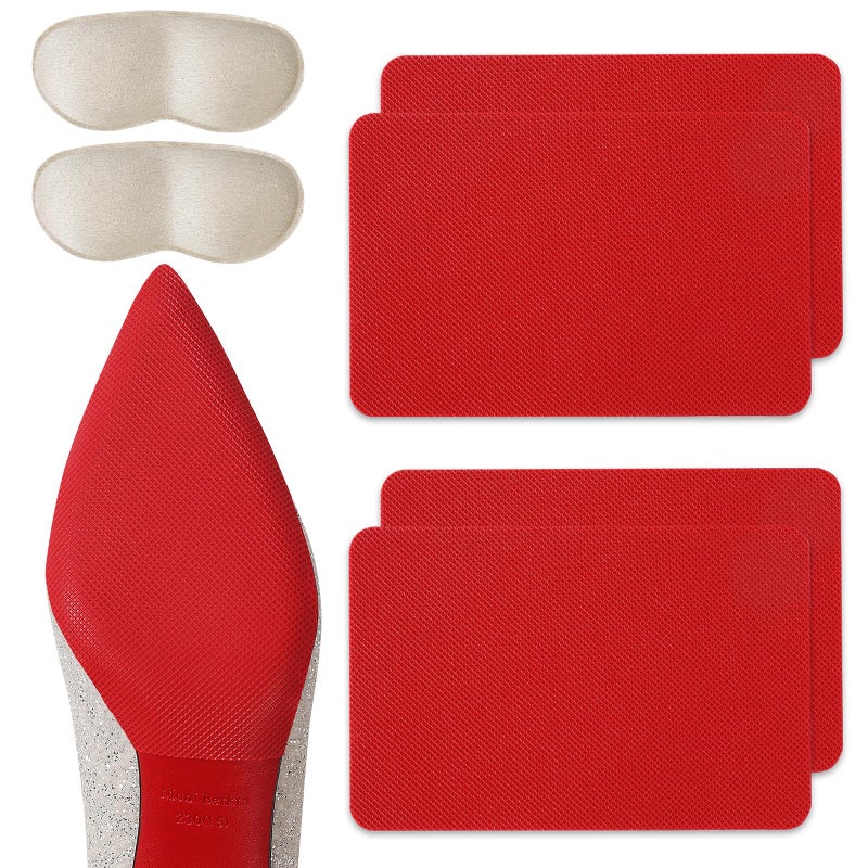 Sole Sticker No Slip Shoe Pads for High Heels Bottom Shoe Grips 2 Red 1 Beige 6040